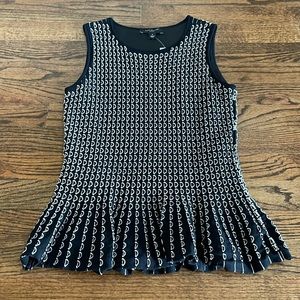 NWT, Ann Taylor, Black & White Textured Sleeveless Top!